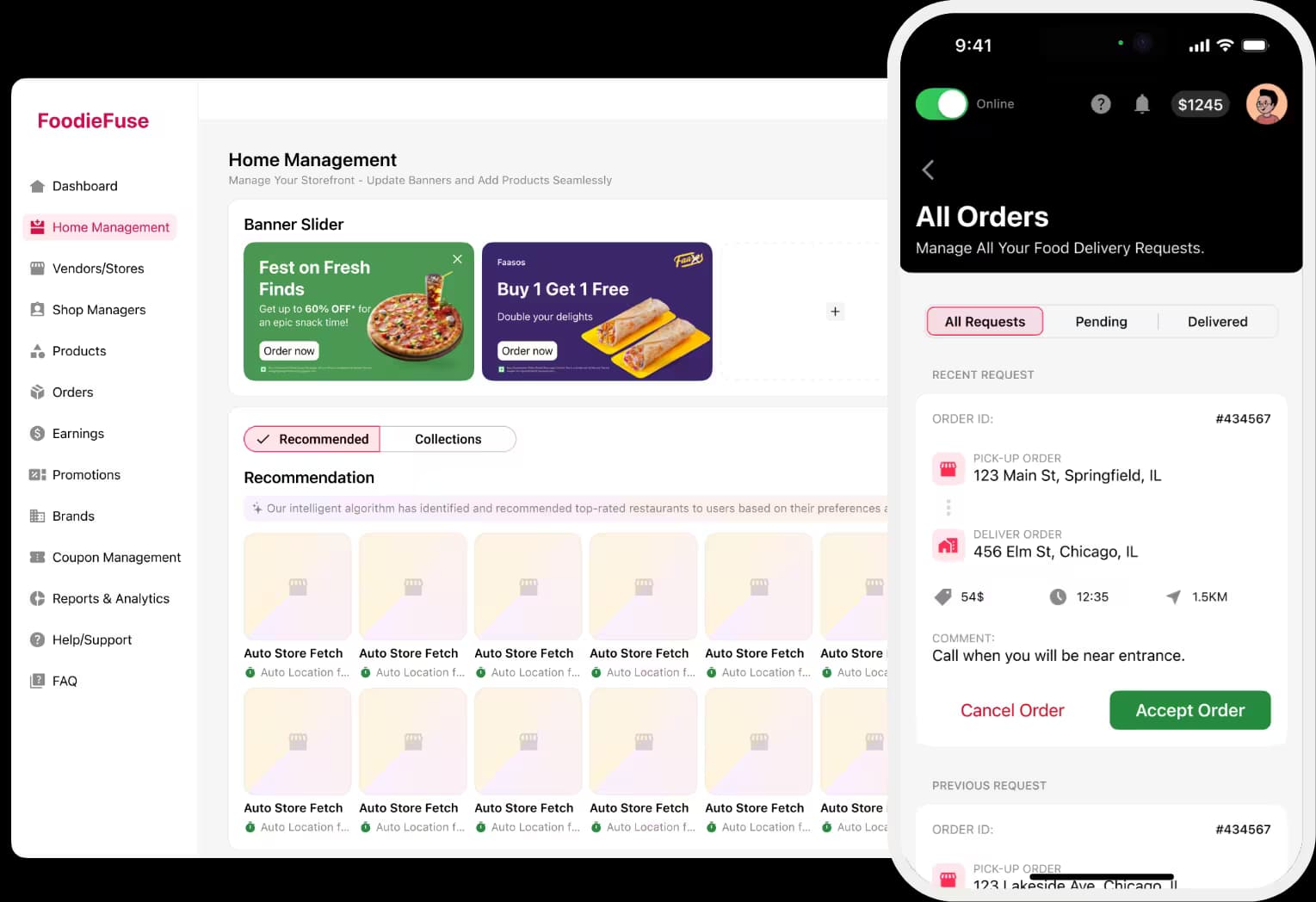 End-to-end food ordering app services fit for every business model