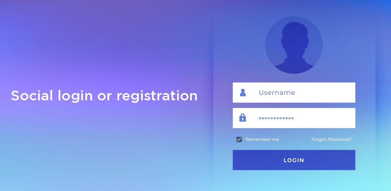 Social login or registration