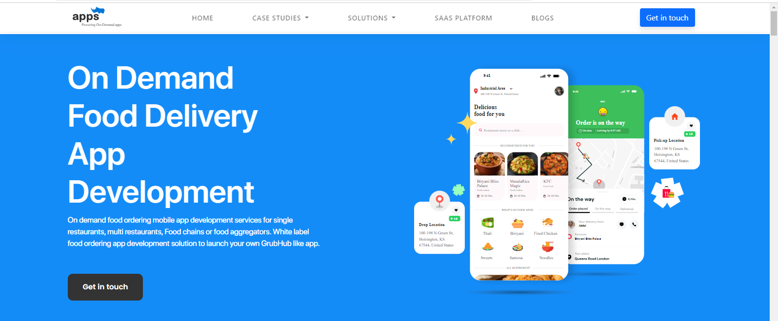 Food delivery app at AppsRhino